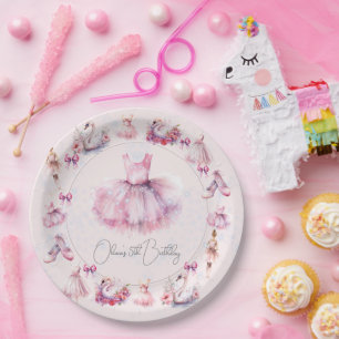 Assiettes En Carton Belle Ballerina personnalisée Anniversaire