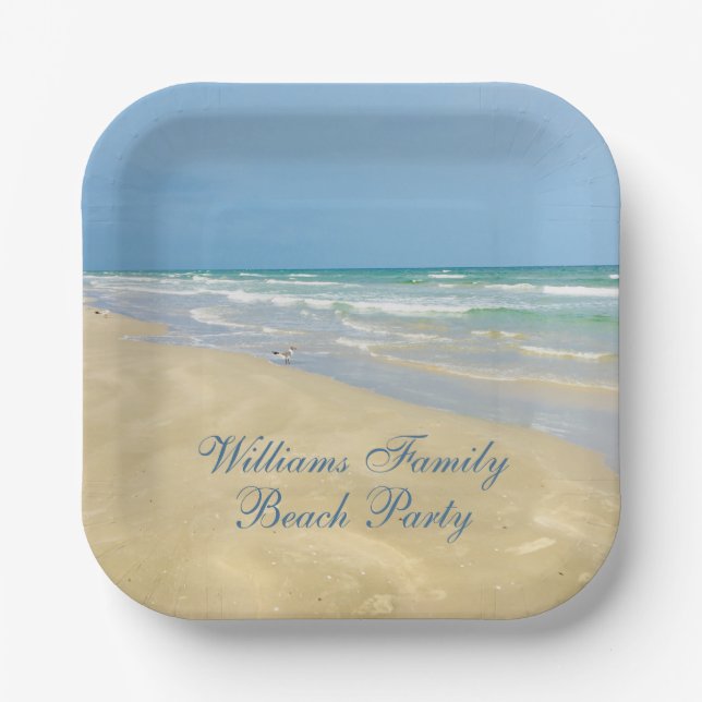 Assiettes En Carton Belle Beach Party Custom Ocean Photographie (Recto)