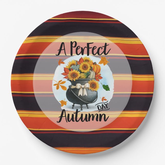 Assiettes En Carton Belle collection d'automne moderne Thanksgiving (Devant)