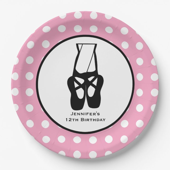Assiettes En Carton Belle Danse Ballet Jambes & Chaussons Anniversaire (Devant)