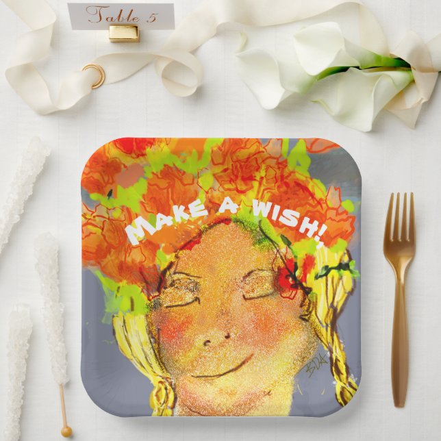 Assiettes En Carton Belle Femme Anniversaire Souhaite (Mariage)