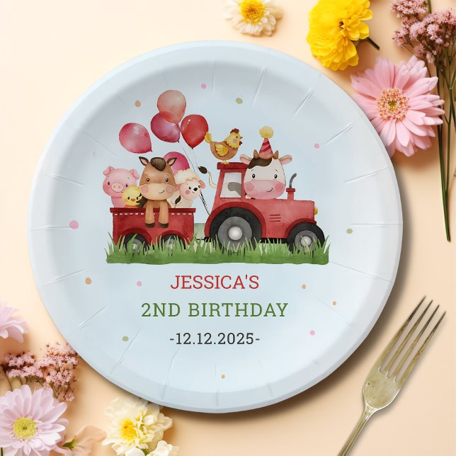 Assiettes En Carton Belle ferme Animaux fête d'anniversaire (Créateur téléchargé)