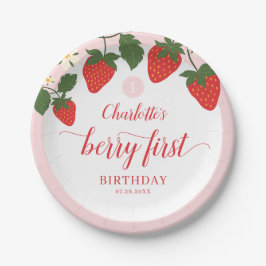 Assiettes En Carton Belle fraise sucrée 1er anniversaire