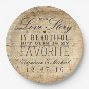 Assiettes En Carton Belle histoire d'amour Rustique Grange Mariage en 