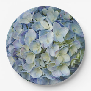Assiettes En Carton Belle Hydrangée Bleue Fleurs Photo