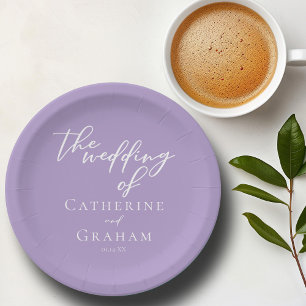Assiettes En Carton Belle Lilac Purple Mariage personnalisé