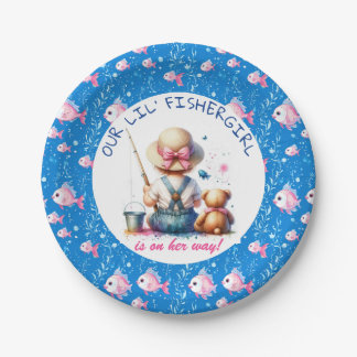 Assiettes En Carton Belle pêche à thème Baby shower de fille