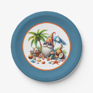 Assiettes En Carton Belle plage fête du gnome