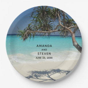 Assiettes En Carton Belle plage tropicale Ocean Paradise Mariage