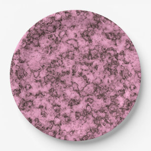 Assiettes En Carton Belle veine rose marbre clair foncé
