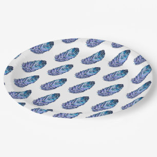 Assiettes En Carton belles plumes Plaques en papier - personnalisables