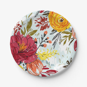 Assiettes En Carton Belles Roses