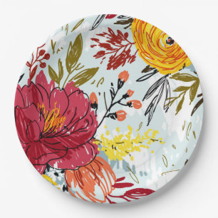 Assiettes En Carton Belles Roses