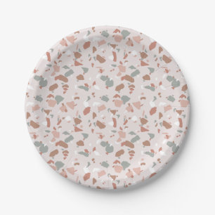 Assiettes En Carton Belles tonalités désertiques terrazzo motif