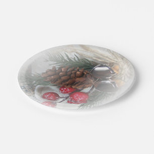 Assiettes En Carton Bells, Pinecone et vacances de baies
