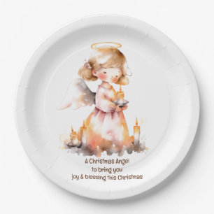 Assiettes En Carton Bénédiction de l'ange de Noël