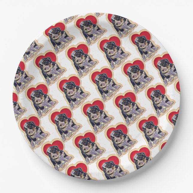 Assiettes En Carton Bernedoodle noir mignon (Devant)