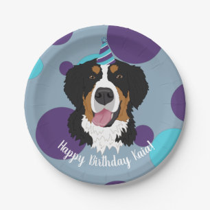 Assiettes En Carton Bernese Mountain Dog Anniversaire