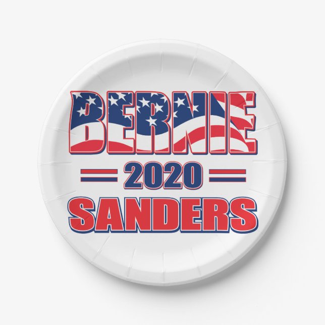 Assiettes En Carton Bernie Sanders pour le président (Devant)