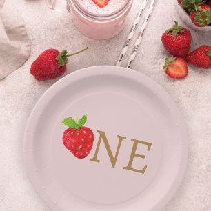 Assiettes En Carton Berry 1ère fraise Anniversaire