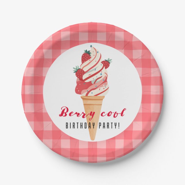Assiettes En Carton Berry Cool Anniversaire (Devant)