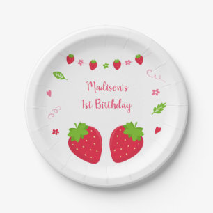 Assiettes En Carton Berry doux aux fraises cuites Anniversaire