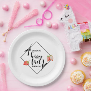 Assiettes En Carton Berry First 1er anniversaire fraise Moderne