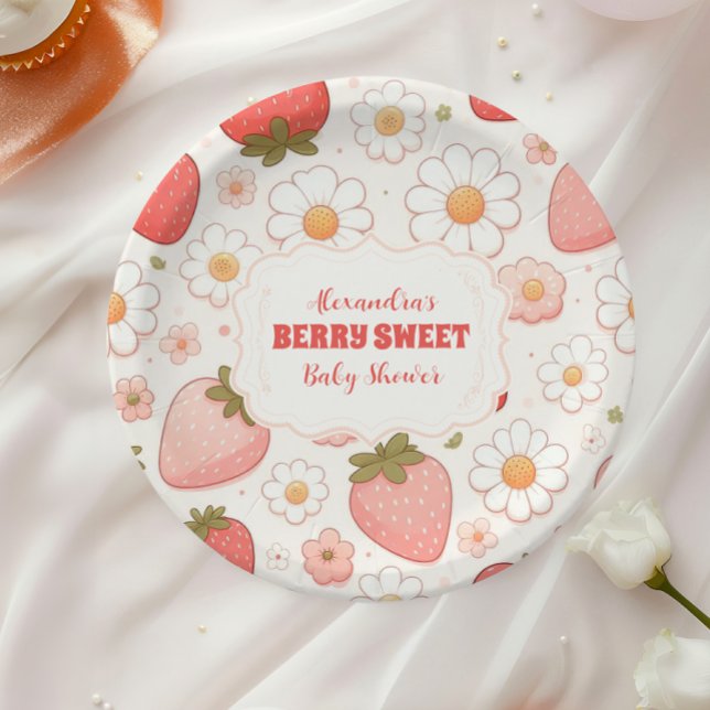 Assiettes En Carton Berry fraise Baby shower sucré (Créateur téléchargé)
