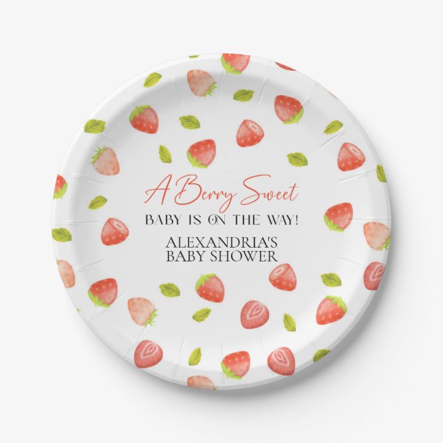 Assiettes En Carton Berry fraise Baby shower sucré (Devant)