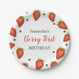 Assiettes En Carton Berry Premier anniversaire