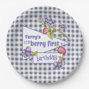 Assiettes En Carton Berry Premier anniversaire