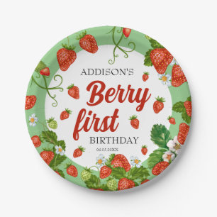 Assiettes En Carton Berry Premier anniversaire fraise 1er anniversaire