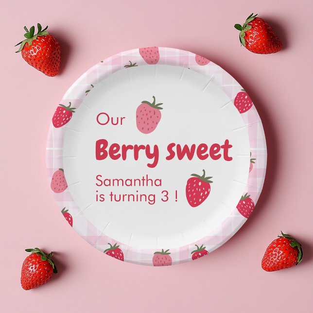 Assiettes En Carton Berry Sweet Anniversaire avec fraise (Créateur téléchargé)
