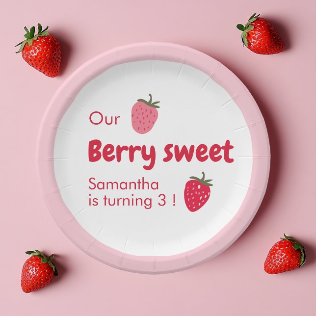 Assiettes En Carton Berry Sweet Anniversaire avec fraise (Créateur téléchargé)