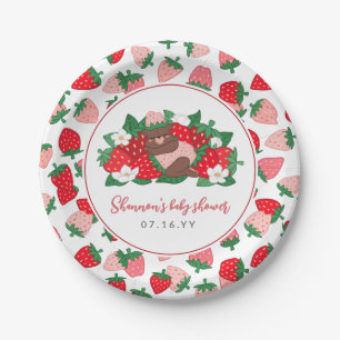 Assiettes En Carton Berry Sweet Baby Pink Fraise Baby shower