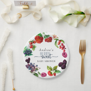 Assiettes En Carton Berry Sweet Baby shower