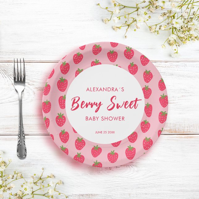 Assiettes En Carton Berry Sweet Baby shower (Créateur téléchargé)