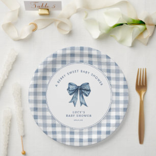 Assiettes En Carton Berry Sweet Baby shower Blueberry Bow