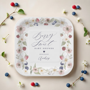 Assiettes En Carton Berry Sweet Baby shower Fruits et fleurs