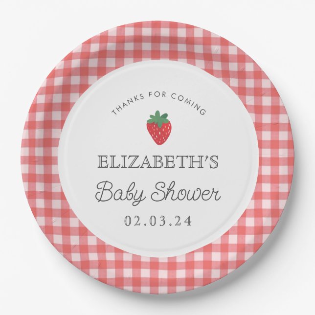 Assiettes En Carton Berry Sweet Baby shower pique-nique (Devant)