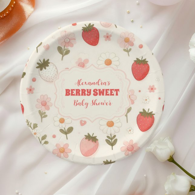Assiettes En Carton Berry Sweet Rose Coquette bébé (Créateur téléchargé)