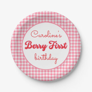 Assiettes En Carton Berry Sweet Strawberry 1er fête d'anniversaire