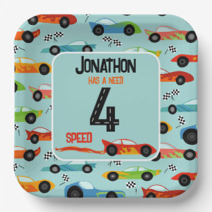 Assiettes En Carton Besoin de 4 vitesse course quatrième anniversaire