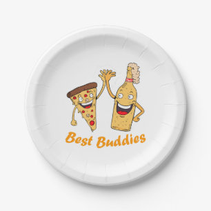 Assiettes En Carton Best Buddies Pizza et bière