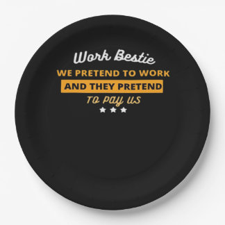Assiettes En Carton Bestie de travail Funny Coworker Citation classiqu
