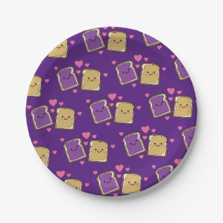 Assiettes En Carton Beurre d'arachide et Jelly fête d'anniversaire PBJ