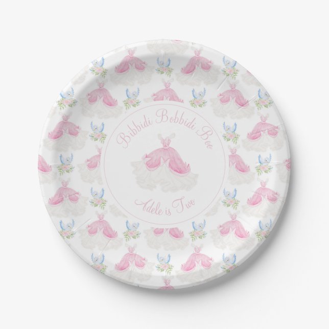 Assiettes En Carton Bibbidi Bobbidi Deux Plaques Papier Cendrillon (Devant)
