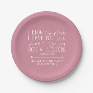 Assiettes En Carton Bible chrétienne moderne Verse Blush Pink Graduati
