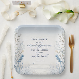 Assiettes En Carton Bible Verse 1 Samuel 16:7 Aquarelle