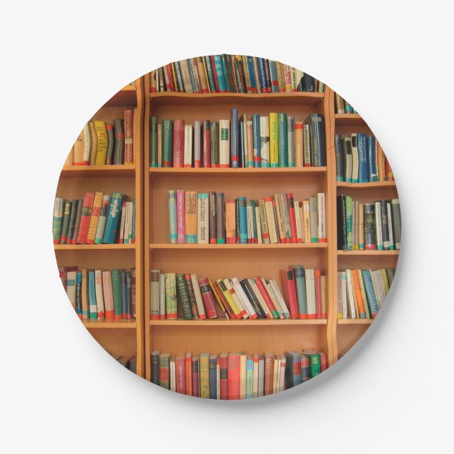 Assiettes En Carton Bibliothèque Livres Librairie Vêtements de livres  (Devant)